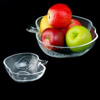 Салатница стеклянная (салатник для пищи) глубокая для кухни Яблочко 13см Stenson (R85578)