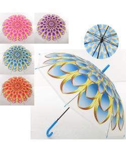 Зонтик детский подростковый от дождя ветрозащитный разноцветный прозрачный (яркий цветок) 92см Profi (MK 4112), 30306, MK 4112, Profi, Зонты и дождевики