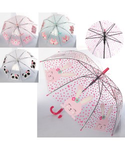 Зонтик детский со свистком от дождя ветрозащитный разноцветный прозрачный 79см Profi (MK 4145), 30307, MK 4145, Profi, Зонты и дождевики