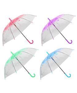 Зонт-трость полуавтомат (зонтик женский) от дождя ветрозащитный прозрачный 60см Весна Stenson (R83140), 20561, R83140, Stenson, Разные товары для дома