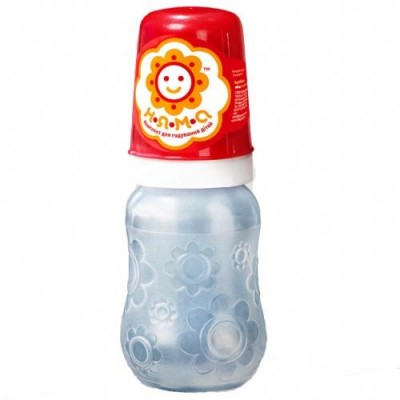 Бутылочка НЯМА для кормления новорожденных младенцев с ручками и силиконовой соской 125 мл Мирта (8448)