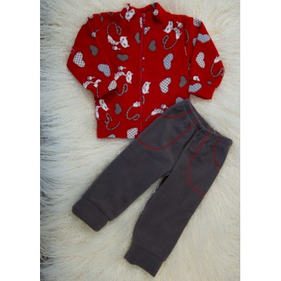 Детский костюм (штаны и кофта на молнии) из флиса для девочек (мальчиков) OBABY (358-501)