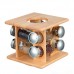 Набор баночек для специй (спецовница) на деревянной подставке 8 шт. 17.5*17.5*17см Stenson (MS-3819)