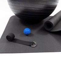 Килимок для йоги та фітнесу (каремат) + фітбол 55 см + масажний м'ячик + ремінь для йоги OSPORT Set 92 (n-0122)