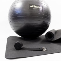 Килимок для йоги та фітнесу (каремат) + фітбол м'яч для фітнесу 55 см + ремінь для йоги OSPORT Set 91 (n-0121)