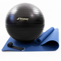 Килимок для йоги та фітнесу (каремат) + фітбол м'яч для фітнесу 65 см + ремінь для йоги OSPORT Set 95 (n-0125)
