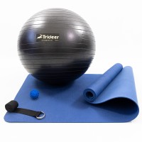 Килимок для йоги та фітнесу (каремат) + фітбол 55 см + масажний м'ячик + ремінь для йоги OSPORT Set 92 (n-0122)