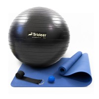 Килимок для йоги та фітнесу (каремат) + фітбол 75 см + масажний м'ячик + ремінь для йоги OSPORT Set 100 (n-0130)