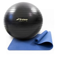 Коврик для йоги и фитнеса (каремат) + фитбол мяч для фитнеса, беременных 85 см OSPORT Set 93 (n-0123)