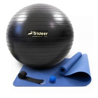 Килимок для йоги та фітнесу (каремат) + фітбол 85 см + масажний м'ячик + ремінь для йоги OSPORT Set 101 (n-0131)