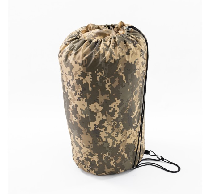 Спальный мешок (спальник) одеяло с капюшоном и флисом Осень-Весна OSPORT Tourist Medium+ Камуфляж (ty-0033)