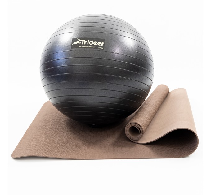 Килимок для йоги та фітнесу (каремат) + фітбол м'яч для фітнесу, вагітних 55 см OSPORT Set 90 (n-0120)