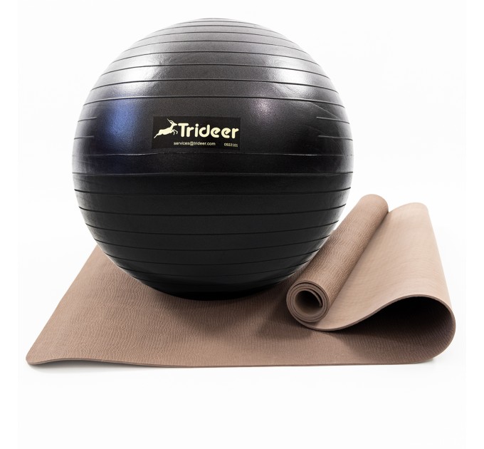 Килимок для йоги та фітнесу (каремат) + фітбол м'яч для фітнесу, вагітних 65 см OSPORT Set 91 (n-0121)