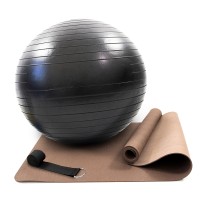 Килимок для йоги та фітнесу (каремат) + фітбол м'яч для фітнесу 75 см + ремінь для йоги OSPORT Set 96 (n-0126)