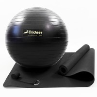 Коврик для йоги и фитнеса (каремат) + фитбол мяч для фитнеса 65 см + ремень для йоги OSPORT Set 95 (n-0125)