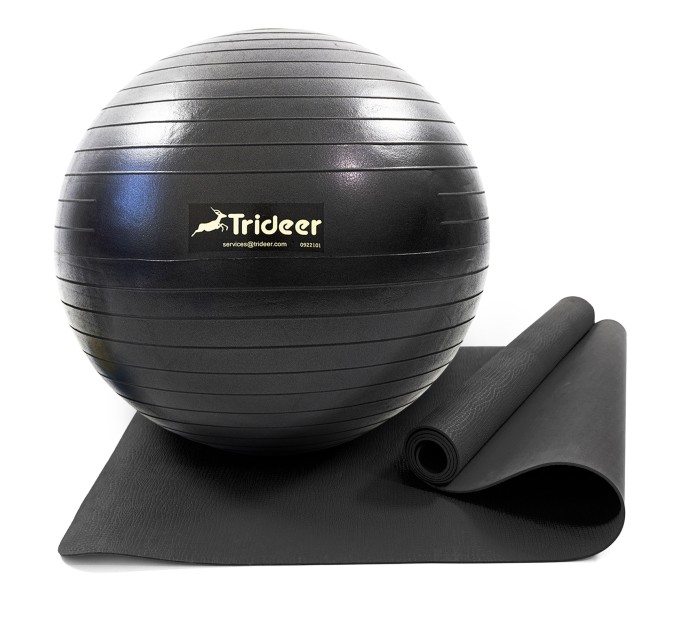 Килимок для йоги та фітнесу (каремат) + фітбол м'яч для фітнесу, вагітних 75 см OSPORT Set 92 (n-0122)