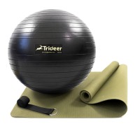 Коврик для йоги и фитнеса (каремат) + фитбол мяч для фитнеса 75 см + ремень для йоги OSPORT Set 96 (n-0126)