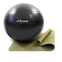 Коврик для йоги и фитнеса (каремат) + фитбол мяч для фитнеса, беременных 85 см OSPORT Set 93 (n-0123)