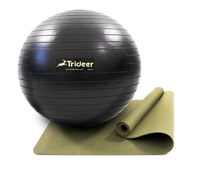 Килимок для йоги та фітнесу (каремат) + фітбол м'яч для фітнесу, вагітних 85 см OSPORT Set 93 (n-0123)