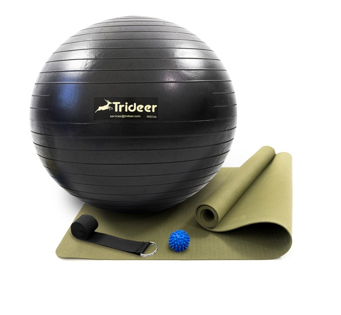 Коврик для йоги и фитнеса (каремат) + фитбол 85 см + массажный мячик + ремень для йоги OSPORT Set 101 (n-0131)