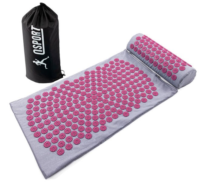 Массажный акупунктурный коврик для йоги + валик для массажа спины/шеи/ног/тела OSPORT Yoga Relax Pro (apl-036)