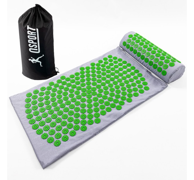 Массажный акупунктурный коврик для йоги + валик для массажа спины/шеи/ног/тела OSPORT Yoga Relax Pro (apl-036)