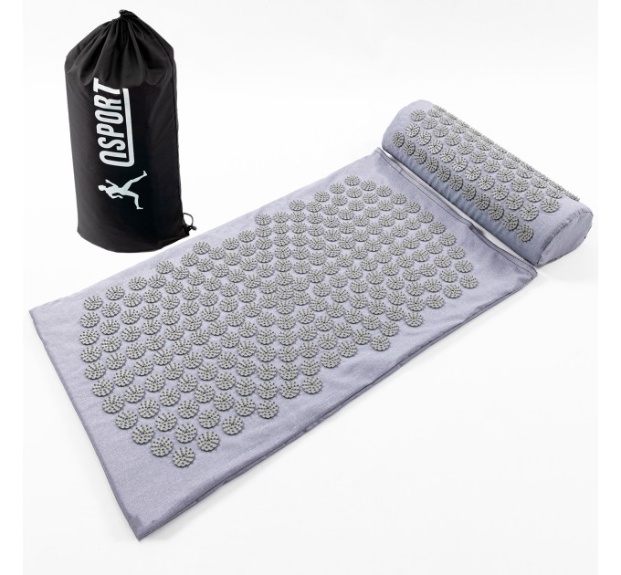 Массажный акупунктурный коврик для йоги + валик для массажа спины/шеи/ног/тела OSPORT Yoga Relax Pro (apl-036)