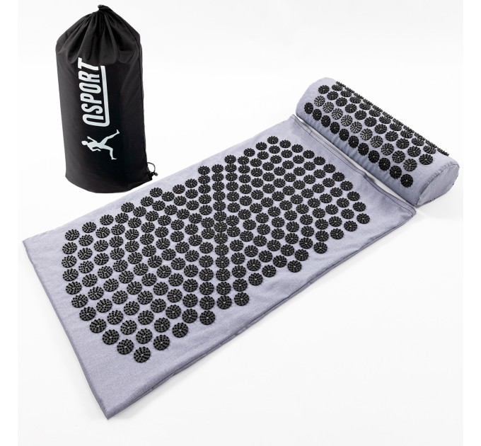 Массажный акупунктурный коврик для йоги + валик для массажа спины/шеи/ног/тела OSPORT Yoga Relax Pro (apl-036)