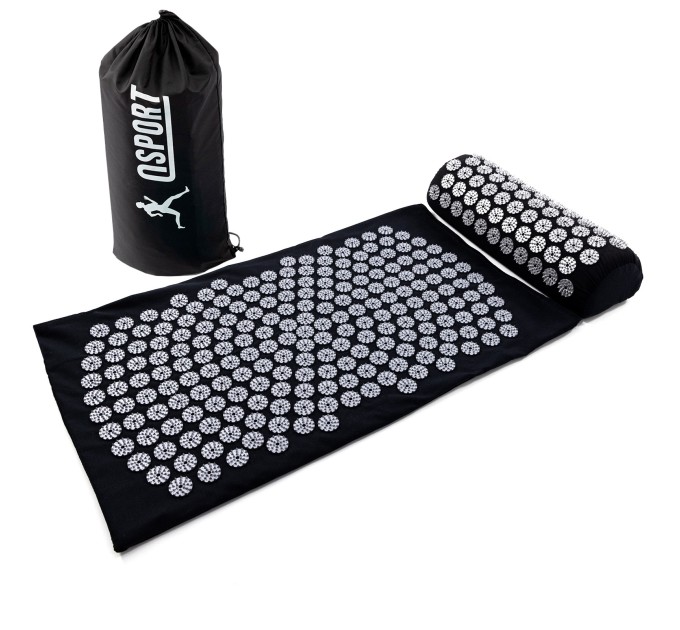 Массажный акупунктурный коврик для йоги + валик для массажа спины/шеи/ног/тела OSPORT Yoga Relax Pro (apl-036)