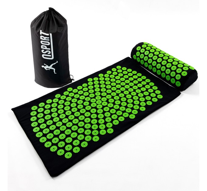 Массажный акупунктурный коврик для йоги + валик для массажа спины/шеи/ног/тела OSPORT Yoga Relax Pro (apl-036)