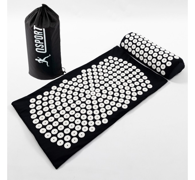 Массажный акупунктурный коврик для йоги + валик для массажа спины/шеи/ног/тела OSPORT Yoga Relax Pro (apl-036)