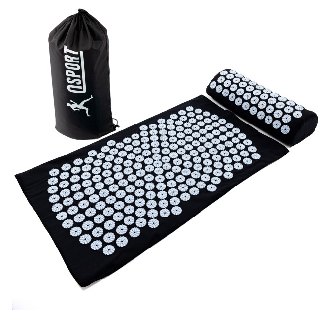 Массажный акупунктурный коврик для йоги + валик для массажа спины/шеи/ног/тела OSPORT Yoga Relax Pro (apl-036)