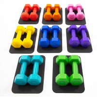 Гантели для фитнеса пластиковые цельные (неразборные) + коврик OSPORT Lite 2шт по 1 кг (OF-0214)