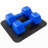 Гантелі для фітнесу пластикові цільні (нерозбірні) + килимок OSPORT Lite 2шт по 2.5 кг (OF-0116)