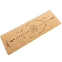 Коврик (мат) для йоги и фитнеса пробковый+TPE двухслойный 183х61х0.5см OSPORT (OF-0297)