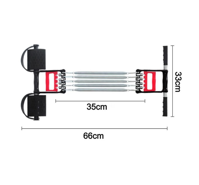 Еспандер плечовий грудний металевий на 5 пружин 50 кг із кріпленням для ніг (MS 0584-2)