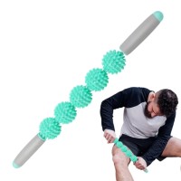 Массажный ролик, валик для массажа спины (ручной массажер с двумя ручками для шеи, ног) 51х5см OSPORT (MS 3404)