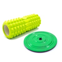 Массажный ролик, валик для массажа спины мфр ролл + диск здоровья грация круг для талии OSPORT Set 74 (n-0104)