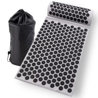 Масажний килимок Аплікатор Кузнєцова + валик масажер для спини/шиї/ніг/стоп/голови/тіла OSPORT (apl-005)