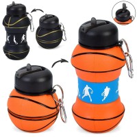 Спортивная складная бутылка для воды с карабином, бутылочка для спорта и тренировок 550мл OSPORT (MS 4626)