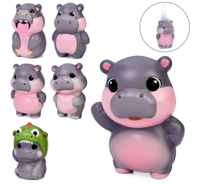 Дитяча м'яка іграшка антистрес, м'яка іграшка сквіш у формі бегемота OSPORT 10см (MS 4731) Дитяча м'яка іграшка антистрес, м'яка іграшка сквіш у формі бегемота OSPORT 10см (MS 4731)