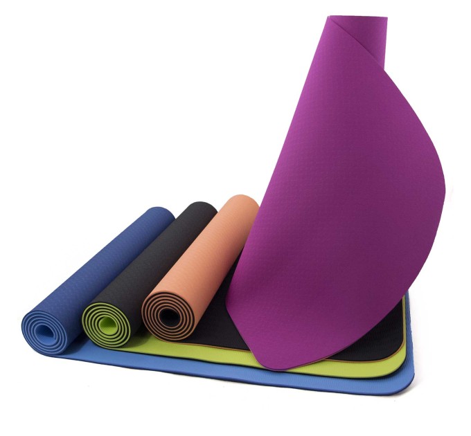 Килимок для йоги та фітнесу TPE (йога мат, каремат спортивний) OSPORT Yoga ECO Pro 6мм (FI-0076)