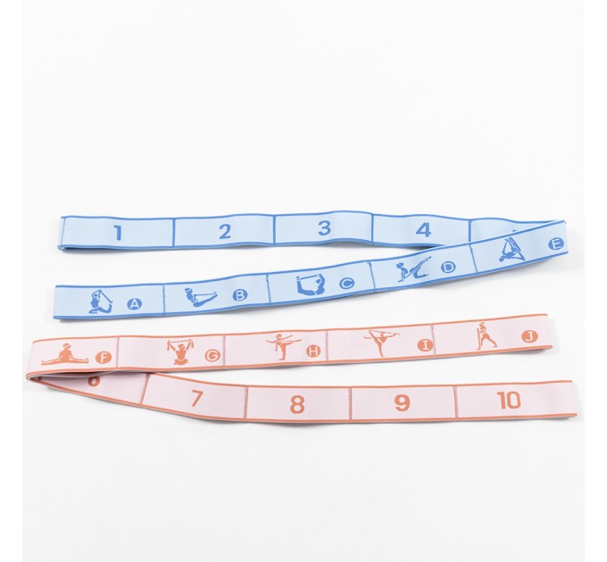 Резинка (еспандер) для розтяжки та спорту, еластична стрічка на 10 петель 2шт OSPORT 120см (MS 4817)