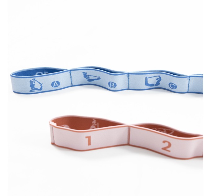 Резинка (еспандер) для розтяжки та спорту, еластична стрічка на 10 петель 2шт OSPORT 120см (MS 4817)