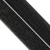 Стрічка липучка текстильна 100% PE (C) 20мм S-580 Чорний (TK-0072)