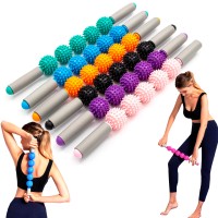 Масажний ролик, валик для масажу спини (ручний масажер із двома ручками для шиї, ніг) 51х5см OSPORT (MS 3404)