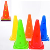 Конус тренировочный для разметки (фишки для тренировок) 38 см с отверстиями (MS 4169-2) Конус тренировочный для разметки (фишки для тренировок) 38 см с отверстиями (MS 4169-2)