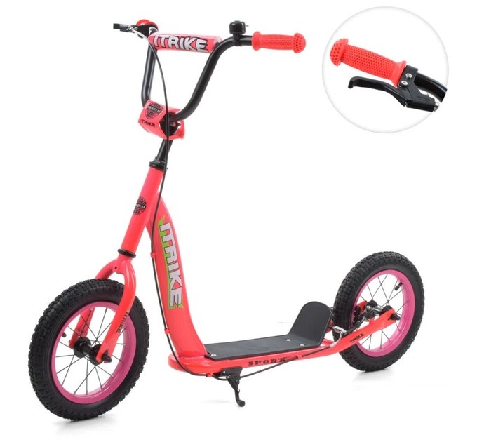 Самокат двоколісний дитячий (підлітковий) з надувними колесами та ручним гальмом OSPORT (SR 2-043-1-P)