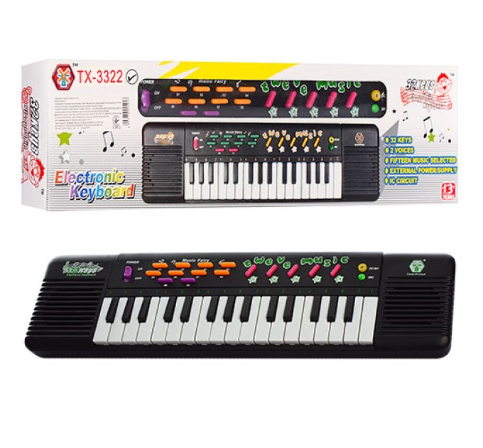 Синтезатор детский (пианино детское) на 32 клавишы, 12 мелодий 44х12х5см Bambi (TX-3322)