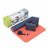 Набор для йоги (коврик TPE, 2 йога-блока из пены, хлопковый ремень для йоги) Bodhi Flow